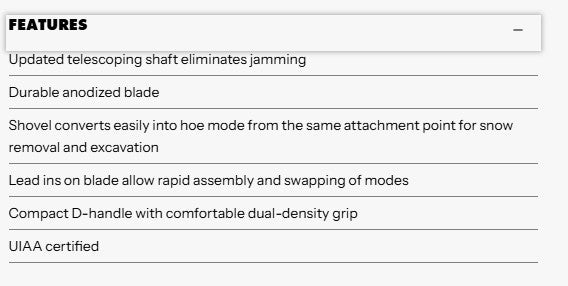 Black Diamond EVAC 7 SHOVEL