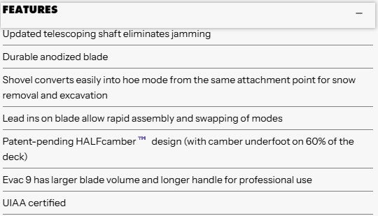 Black Diamond Evac 9 Shovel