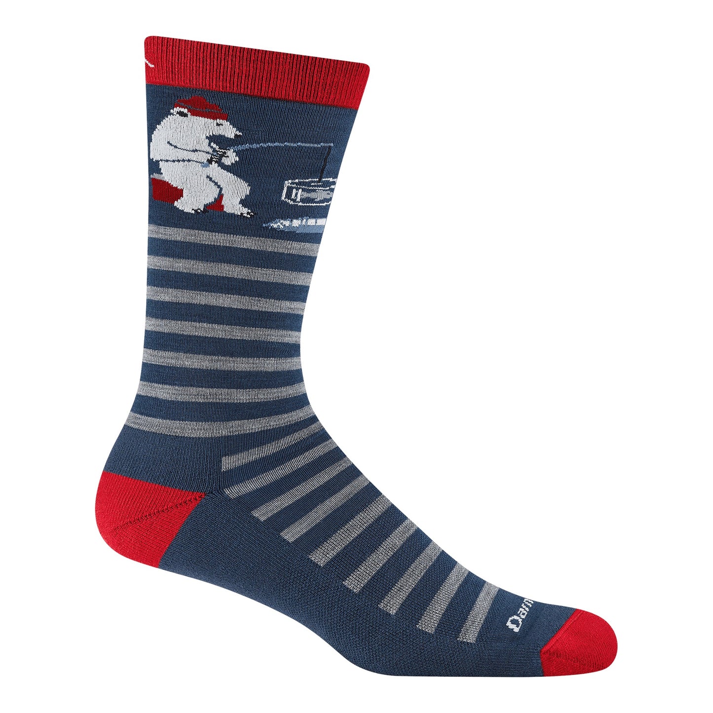 Darn Tough M's Wild Life Crew Lightweight Lifestyle Socks - Med - Polar Bear