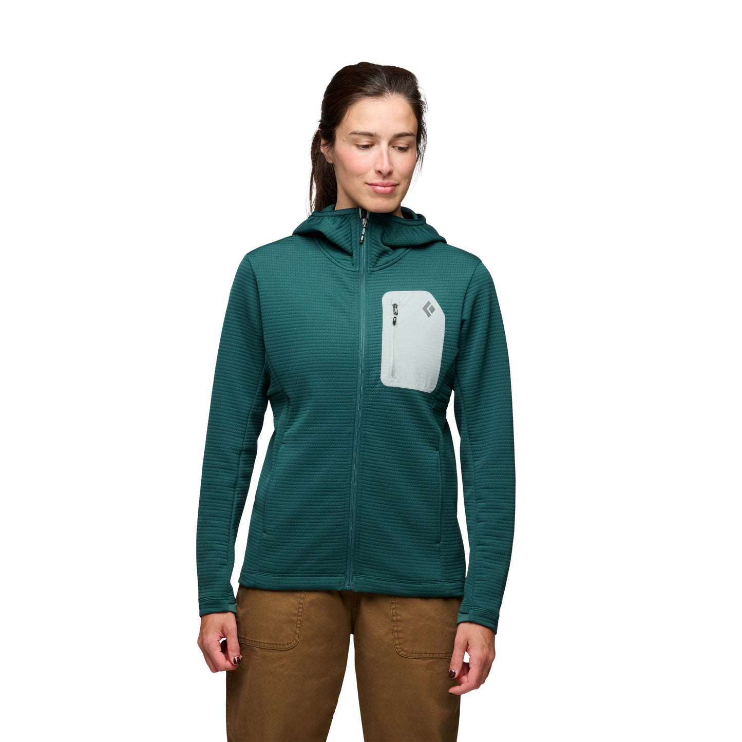 Black Diamond W DIVERGE FZ HOODY Color: 3062-Deep Woods, Size: MED
