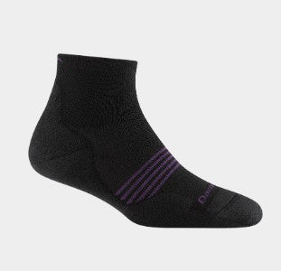 Darn Tough W's Element 1/4 LW Cush Running Socks- 1113-C Black, L