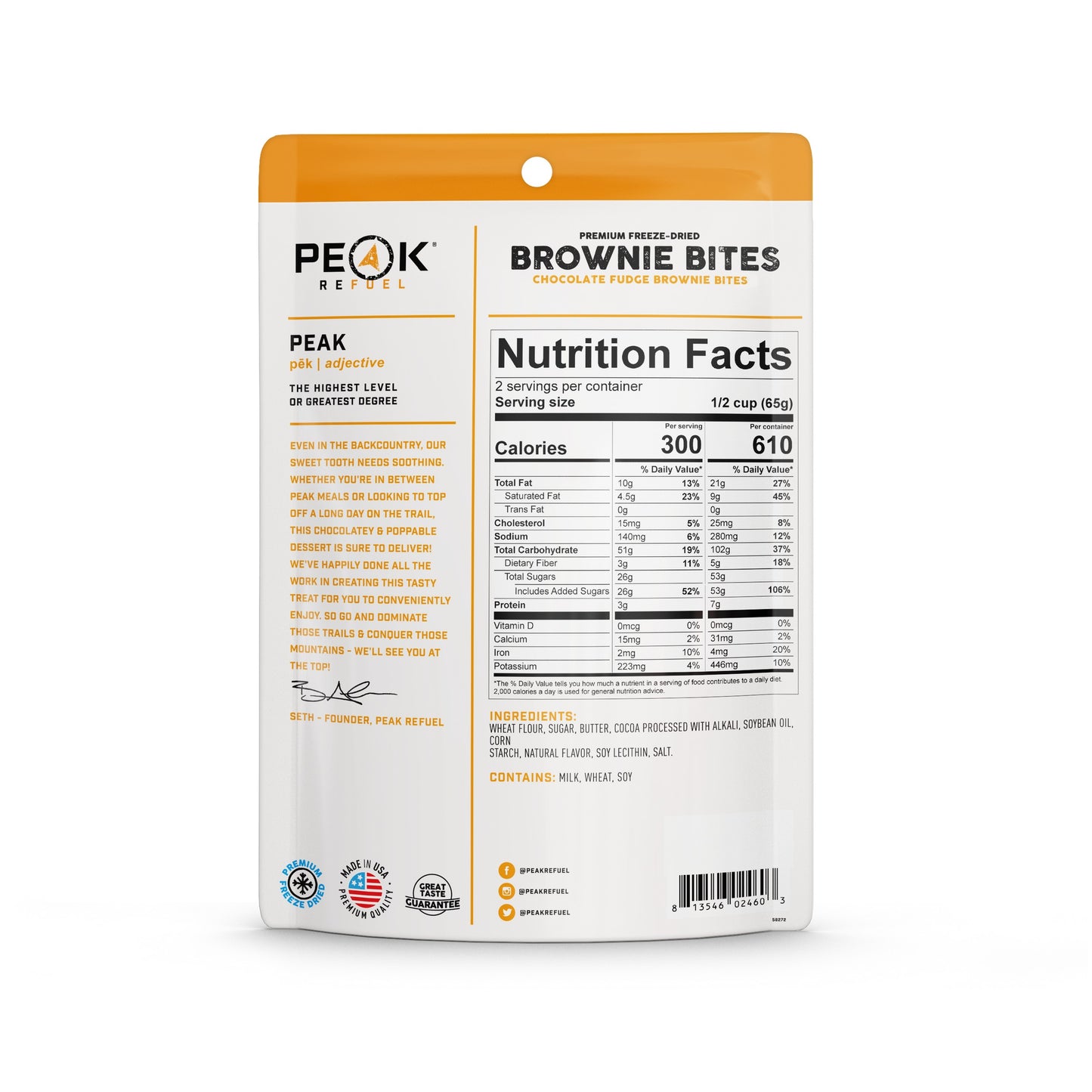 Peak Chocolate Fudge Brownie Bites Dried Dessert