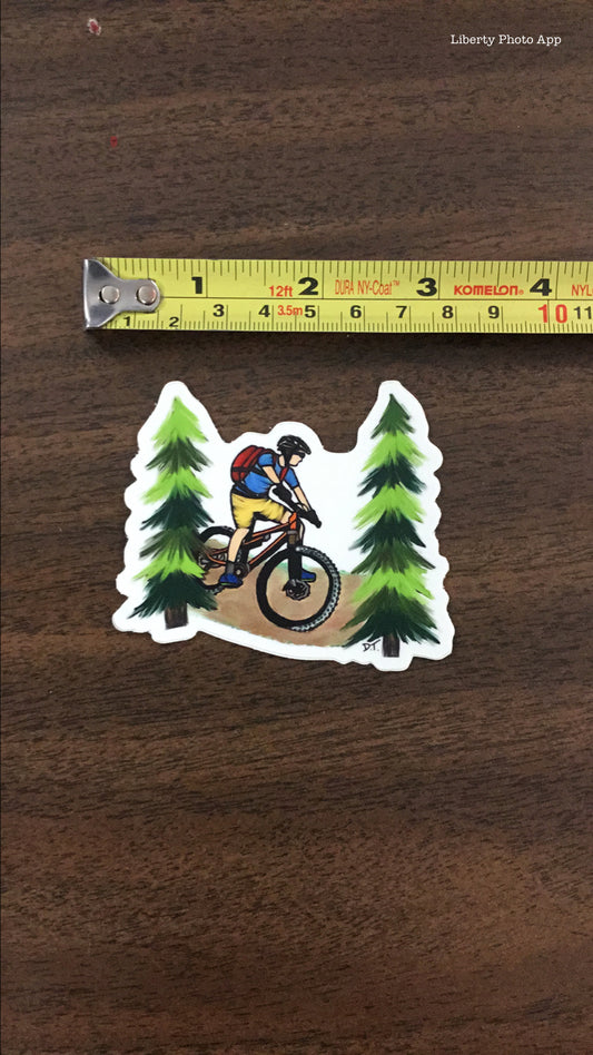 'Mountain Biker' Sticker - The Hoarding Marmot